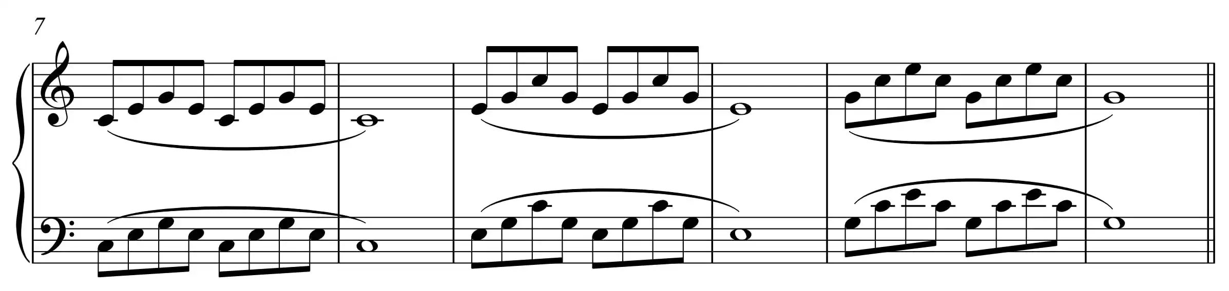 Exemple d'arpèges au module 7